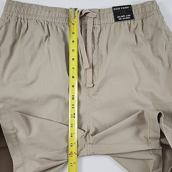 NWT Zoo York Men's Long Knee Length Cotton Stretch Sand Beige Shorts Size L - Picture 12 of 13